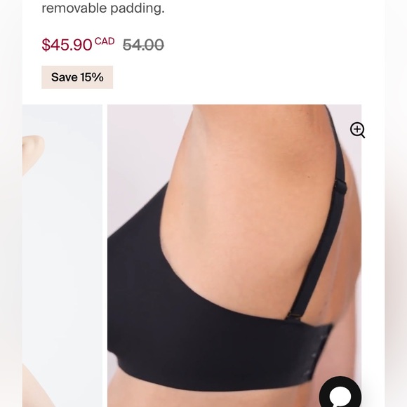 Brand new Knix wireless v-neck thin strap padded bra - sz 6 midnight - Picture 5 of 14